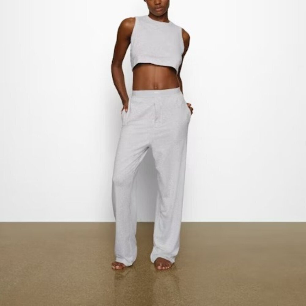 (XS) NWT SKIMS Boyfriend Loose Pant Light Heather Grey